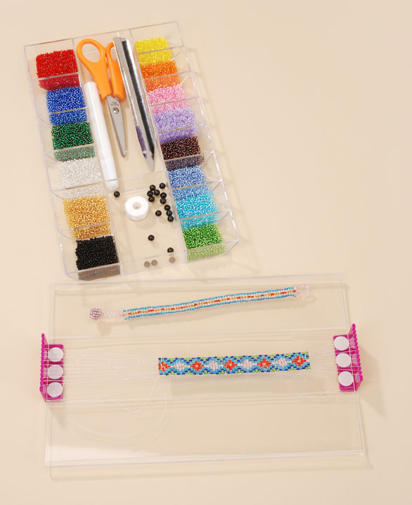 Darice Jewelry Designer Bead Weaving Starter Kit (Beads, Tools, Tray & Bead Loom)