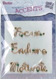 Darice Finishing Accents - Gold Wire Words - Focus, Endure, Motivate