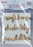 Darice Finishing Accents - Gold Wire Words - Confidence, Absoutely, Possibilitites