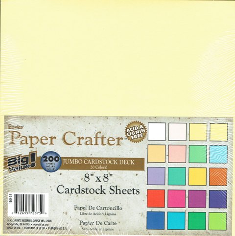 Darice 8" x 8" Cardstock Deck - Assorted Colors 200 Sheets