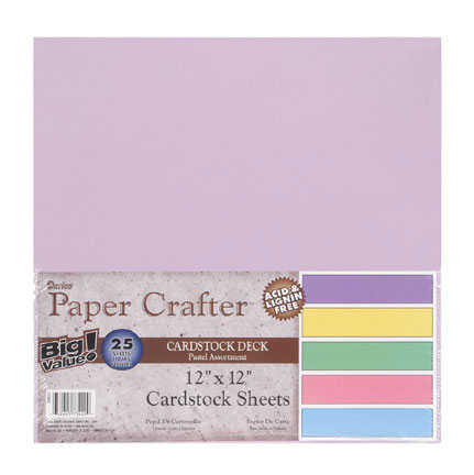 Darice 12" x 12" Cardstock Deck - Pastel Assortment - 25 Sheets