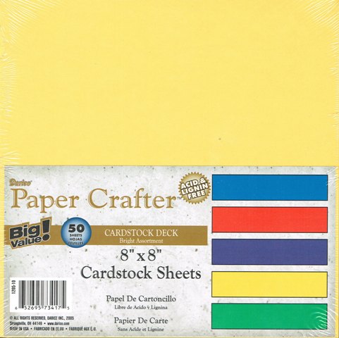 Darice  8" x 8" Cardstock Deck - Bright Assortment - 50 Sheets