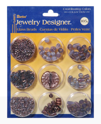 Darice Jewelry Designer Glass Beads - Coordinating Color Collections 9 Purple