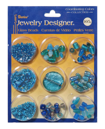 Darice Jewelry Designer Glass Beads - Coordinating Color Collections 9 Aqua/Turquoise