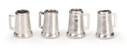 Darice Timeless Minis - Pewter Beer Mugs - 4