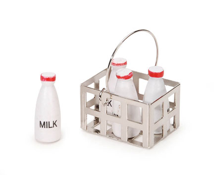 Darice Timeless Minis - Milk Crate with Milk Bottles