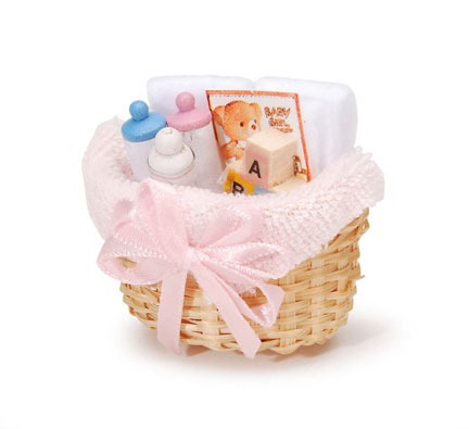 Darice Timeless Minis - Baby Items in Basket