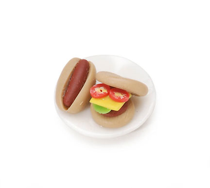 Darice Everyday Minis - Hot Do & Hamburger Plate