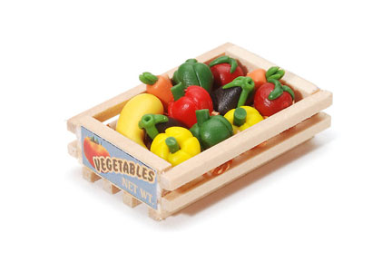 Darice Timeless Minis - Wood Crate with Vegetables