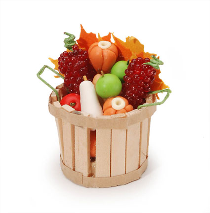 Darice Everyday Minis - Fall Basket with Fruits & Vegetables