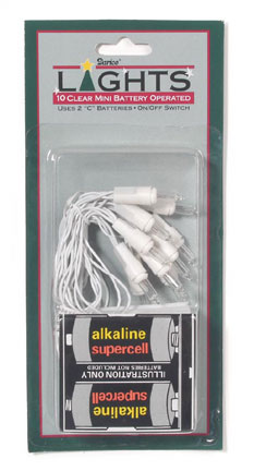 Darice 10-Light Clear, Battery Set - White Wire