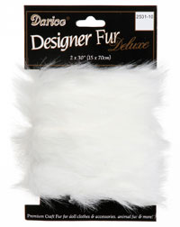 Darice Luxury Fur Trim 2" x 30" - White