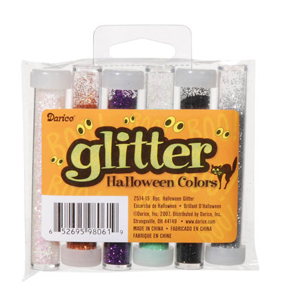 Darice Glitter Tubes 6/Pkg - Halloween Colors