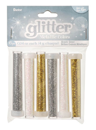 Darice Glitter Tubes 6/Pkg - Metallic