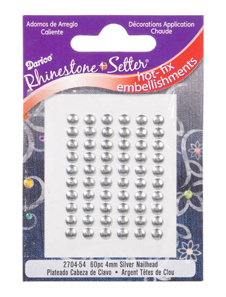 Darice Hot Fix 4mm Silver Nailheads, 60 pc