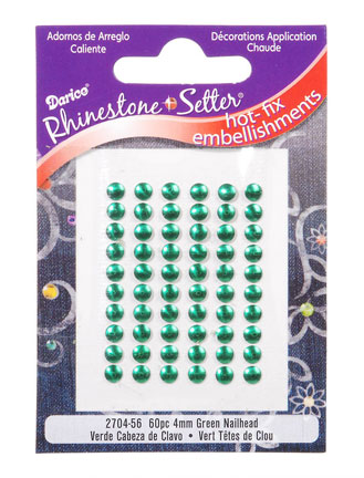 Darice Hot Fix 4mm Green Nailheads, 60 pc