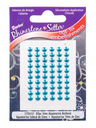 Darice Hot Fix 4mm Aquamarine Nailheads, 60 Pc