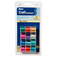 Darice Craft Designer Permanent Color Copper Wire Silver Plated 12 Pack, 22 Gauge