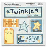 Darice Antique Charm Twinkle Titles Stickers