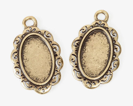 Signed, Sealed, Remembered Frame Charms - Oval Antique Brass 26x36mm