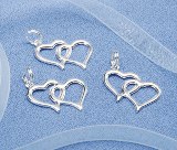 Victoria Lynn Double Heart Outline Charms Silver - 20
