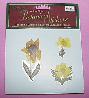 Darice Botanical Stickers - Yellow Flower