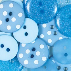 Doodlebug Monochromatic Buttons - Bubble Blue