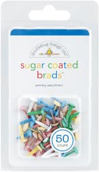 Doodlebug Sugar Coated Brads 50/Pk - Primary
