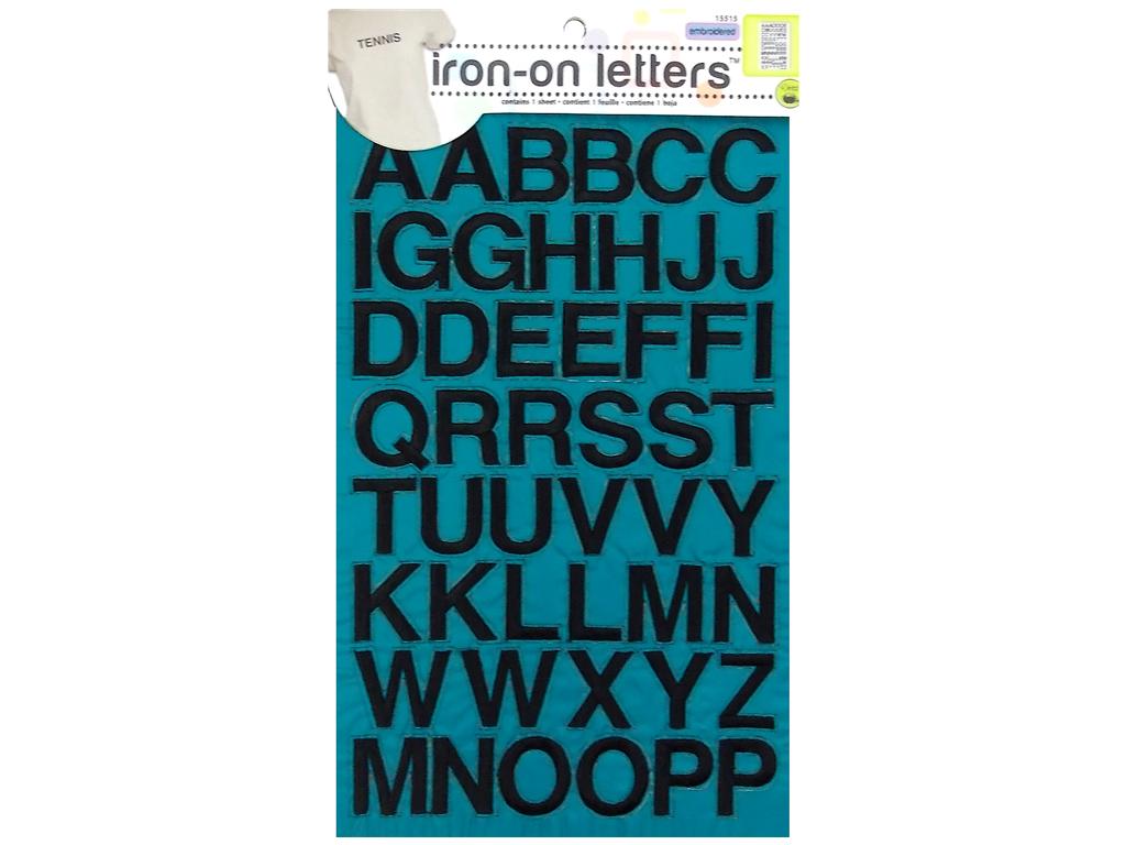 Dritz Iron-on Letters - Embroidered Black Block 1"
