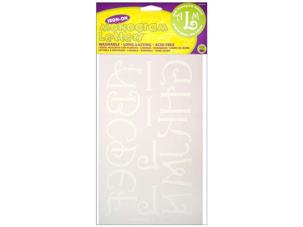 Dritz Iron On Letters Momogram White, 1" and 1 3/4"