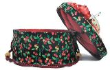 Dritz St. Jane Pin Cushion Hat Box Sewing Basket - 5 Black with Cherries