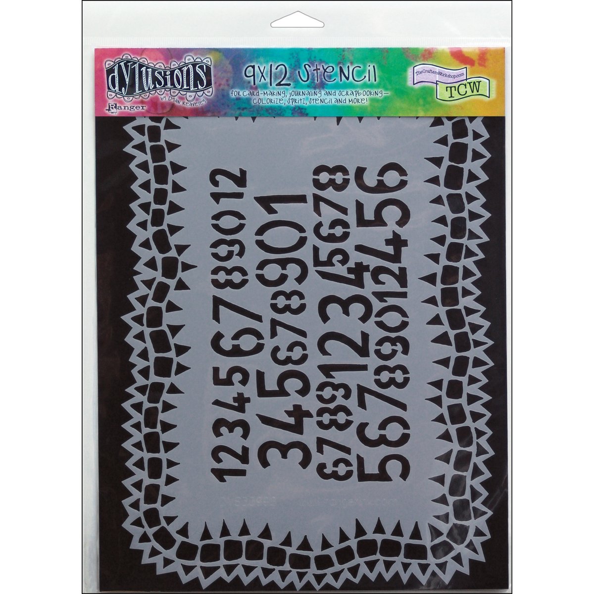Dyan Reaveley's Dylusions Stencil 9x12 - Number Jumble