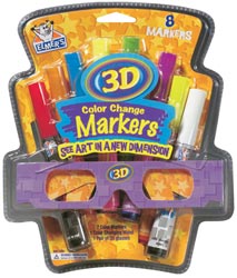 Elmers 3D Color Change Markers 8/Pkg W/3D Glasses
