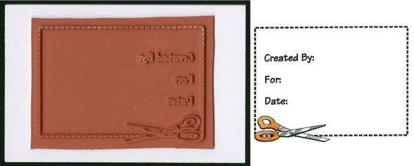 Label Me Grand Quilt Label Stamp - Scissors -Created By/For/Date