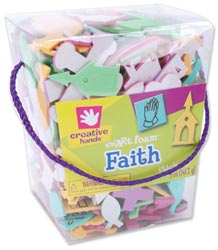 Fibre-Craft Foam Shapes Stickers Bucket  Faith