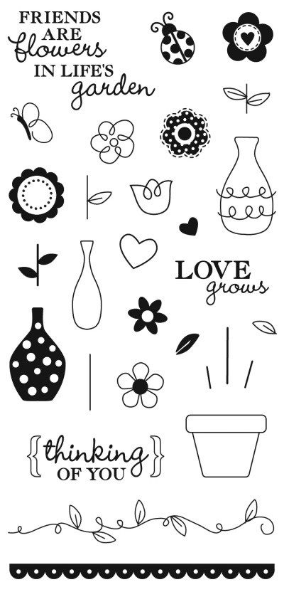 Fiskars Clear Stamps - 4x8 - Friendship Garden