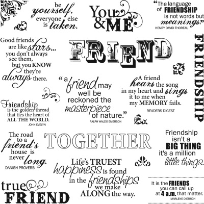 Fiskars Clear Stamps - 8x8 Quotes - Friends Forever