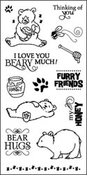 Fiskars Simple Stick Cling Rubber Stamps 4"X8" Sheet - Beary Fun