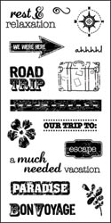 Fiskars Simple Stick Cling Rubber Stamps 4"X8" Sheet - Road Trip