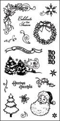 Fiskars Simple Stick Cling Rubber Stamps 4"X8" Sheet - Vintage Christmas