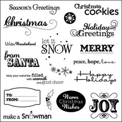 Fiskars Simple Stick Cling Rubber Stamps 8"X8" Sheet - Seasons Greetings