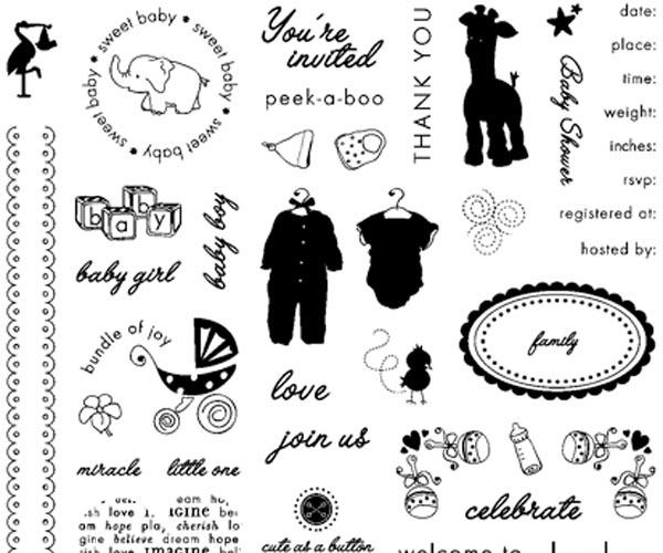 Fiskars Clear Stamps - 8" x 8" - Baby