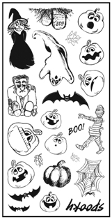 Fiskars Clear Stamps - 4" x 8" - Booville Trick or Treat