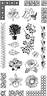 Fiskars Clear Stamps - 4" x 8" - Bloomin Bouquet