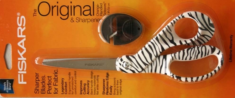 Fiskars Fashion 8" Bent Scissors with Sew Sharp Zebra
