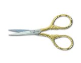 Gingher Lions Tail 3.5"  Embroidery Scissors Gold Plated