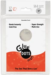 Glue Dots Sheet - Craft Clear 1/2" 144 pc