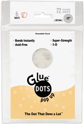Glue Dots Sheet - Pop Up Clear 1/2" 72 pc