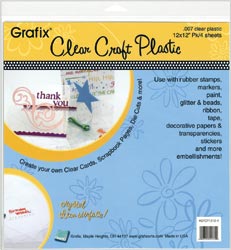 Grafix Clear Medium Weight Plastic 12x12 Sheets 4/Pkg