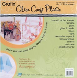 Grafix Clear Heavy Weight Plastic 12x12 Sheets 4/Pkg